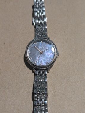 Fossil Watch With Blue Iridescent/Marble Face.